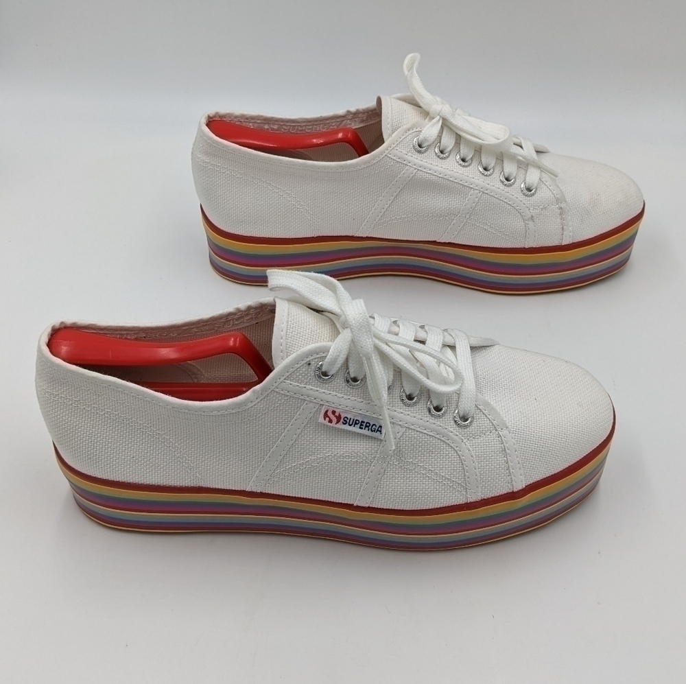 Superga Platform Rainbow Multi Color Sneaker Shoe… - image 3